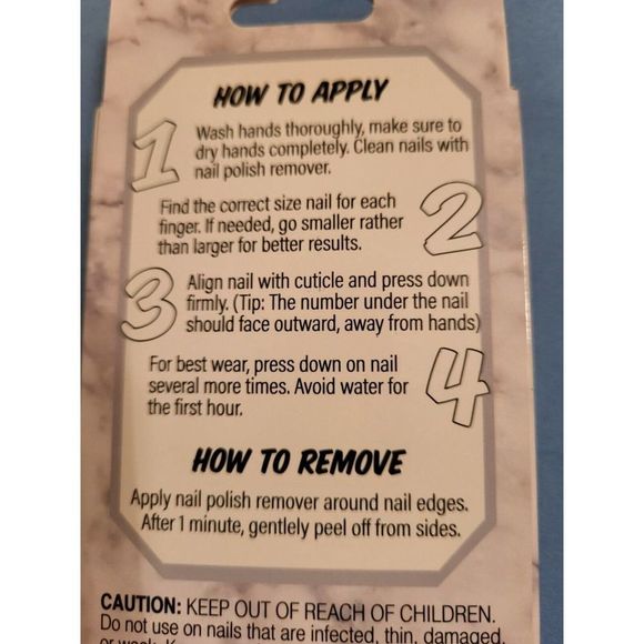 2 INSTANT GLAM NAIL METALIC COLOR PRESS ON FAKE NAIL.BOX OF 12 PURPLE - Picture 4 of 4